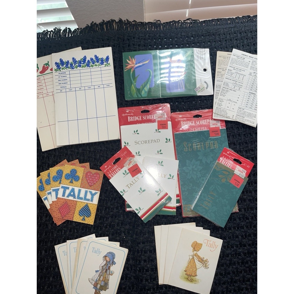 Vintage Bridge Scorepads & Tally Sheets Bundle / Lot New